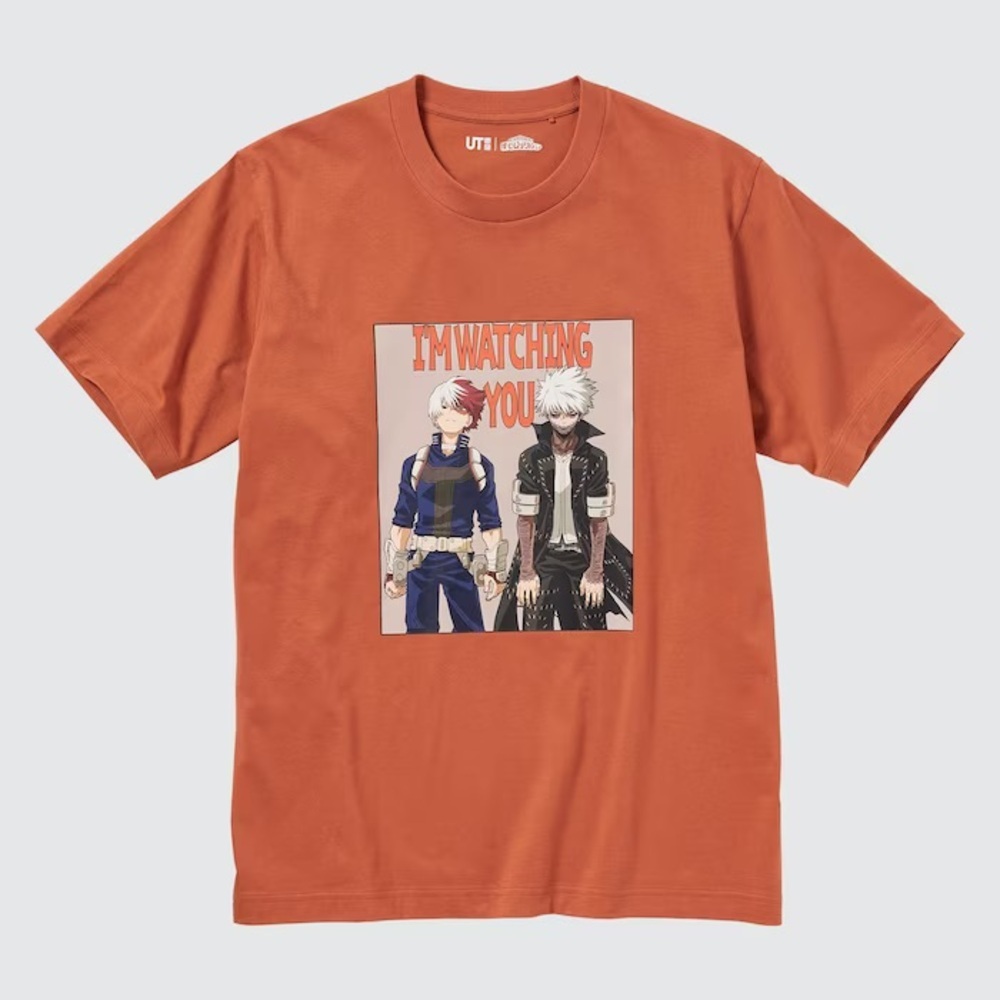 UNIQLO (L) My Hero Academia UT Shoto Dabi Graphic T-shirt Orange Japan Anime